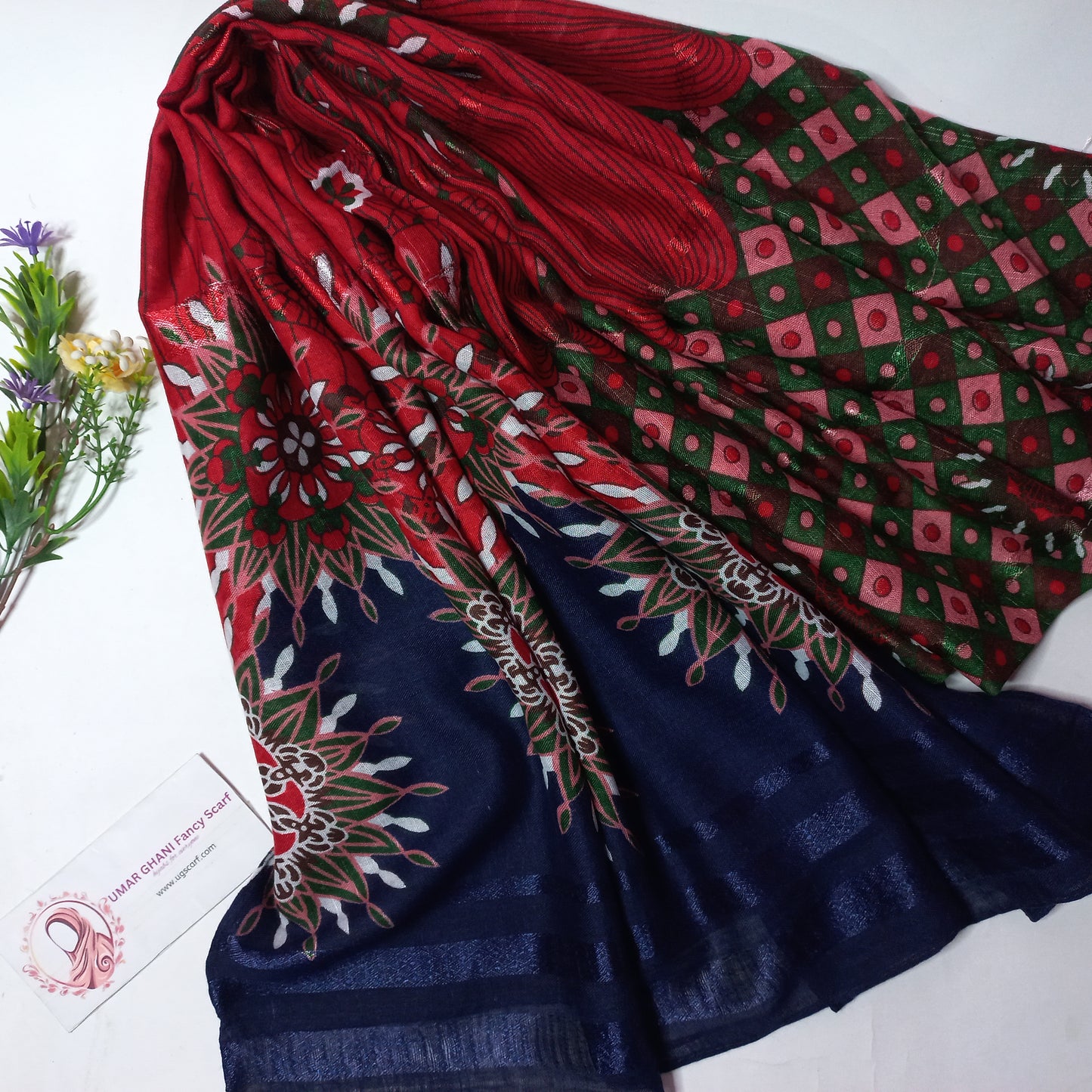 Imported Khaddi Lining Digital Print Hijab Scarf