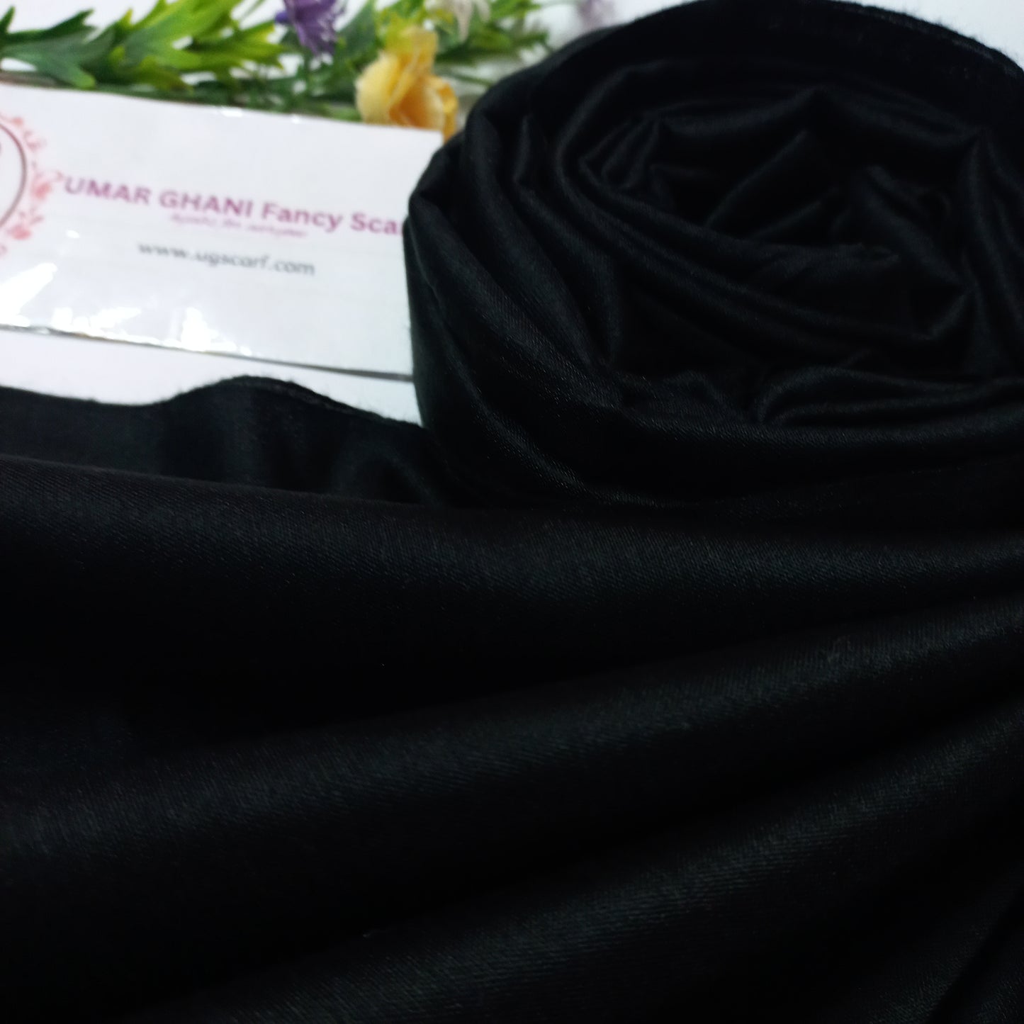 Imported Plain Tussles Lawn Silk Hijab Scarf