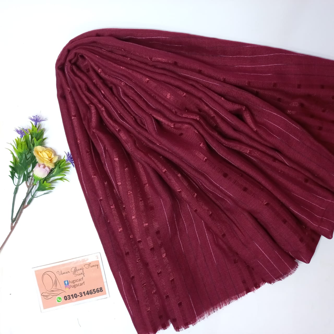 Imported Cashmere Slub Lawn Multi Lining Hijab Scarf