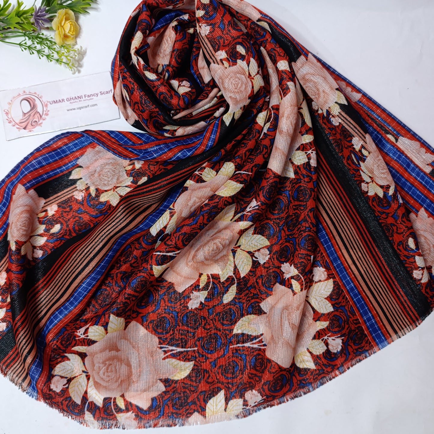 Imported Party Wear Lawn Tilla Digital Print Hijab Scarf