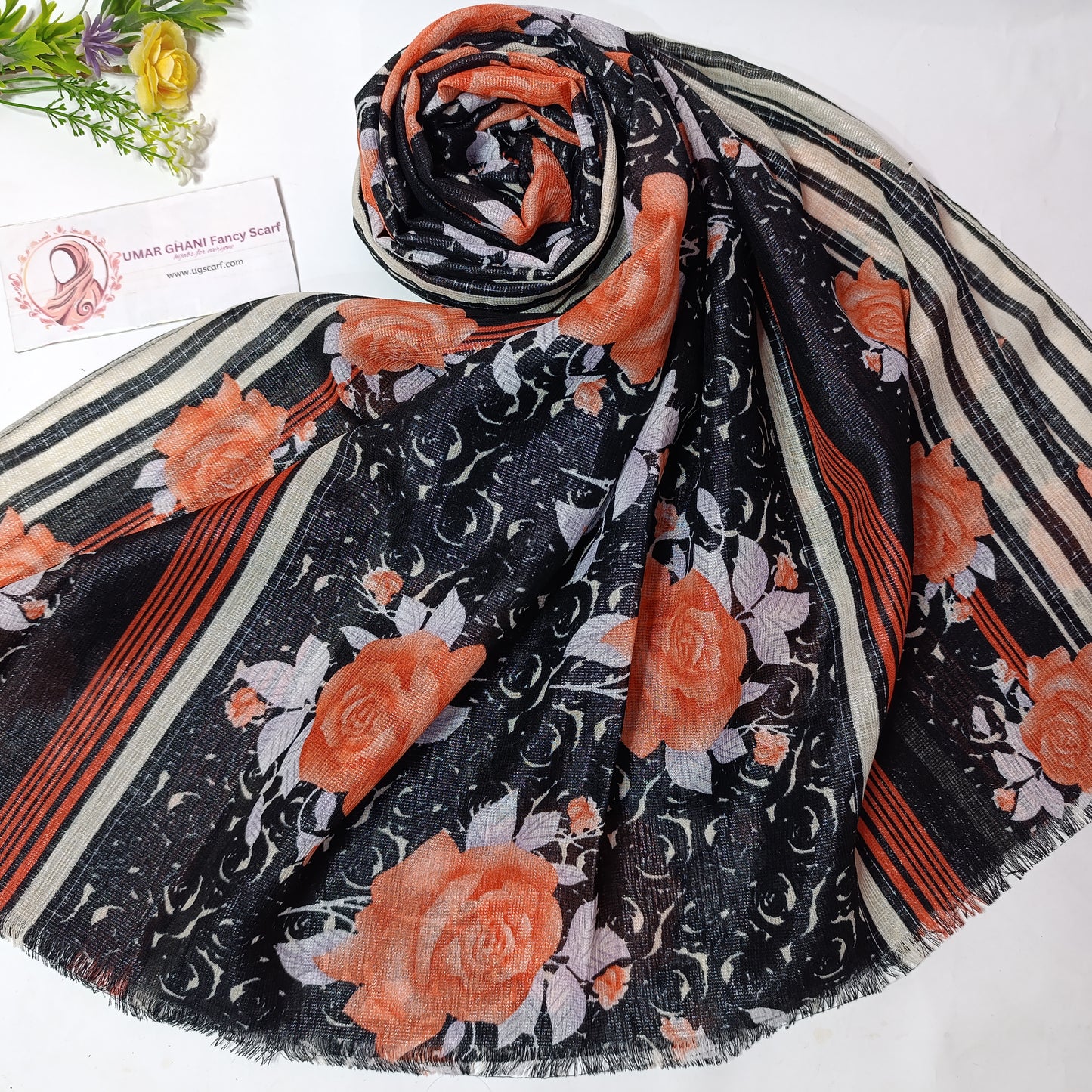 Imported Party Wear Lawn Tilla Digital Print Hijab Scarf