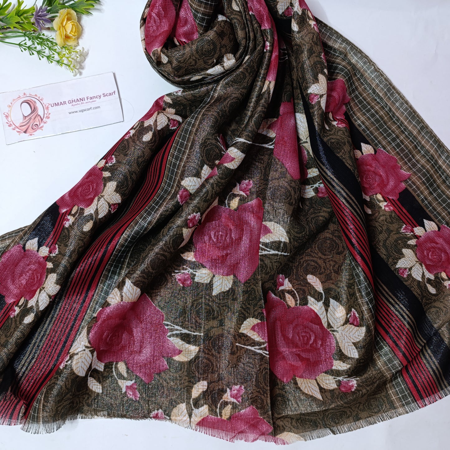 Imported Party Wear Lawn Tilla Digital Print Hijab Scarf