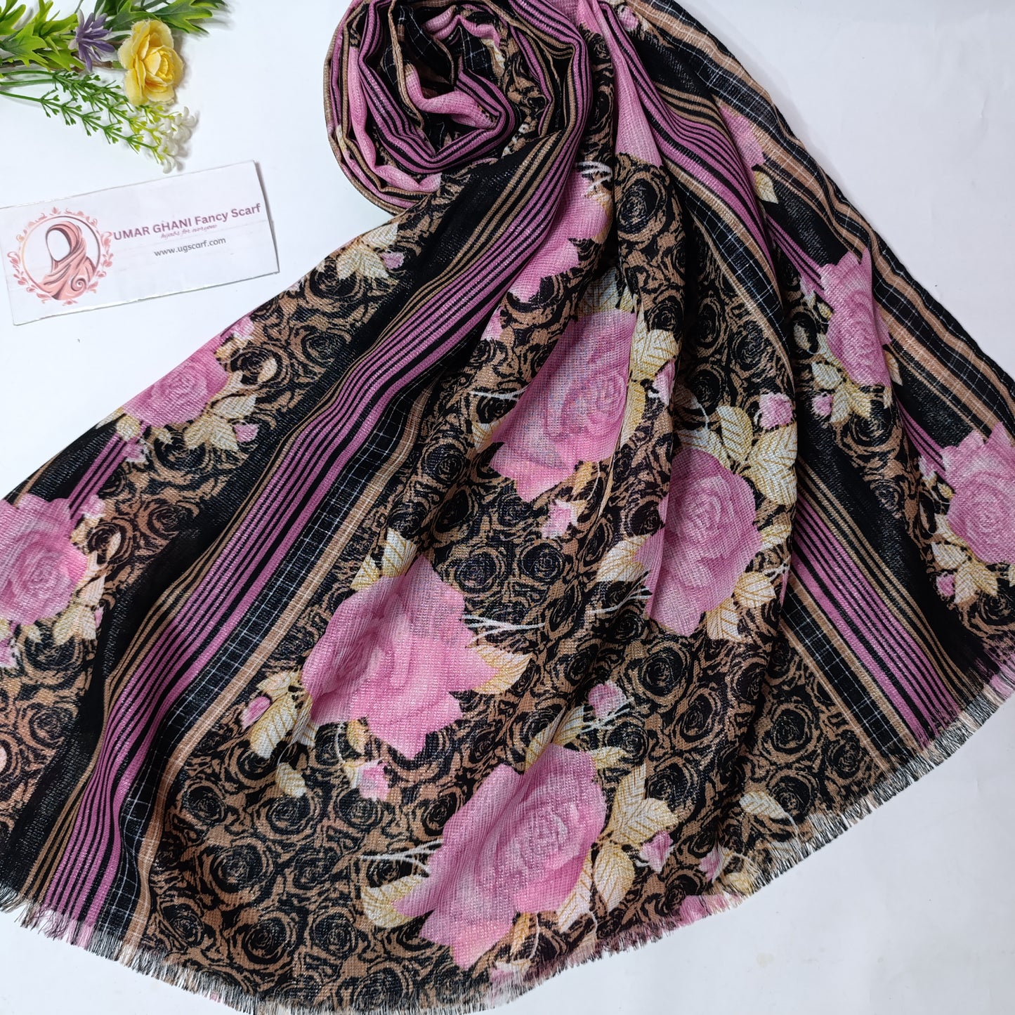 Imported Party Wear Lawn Tilla Digital Print Hijab Scarf