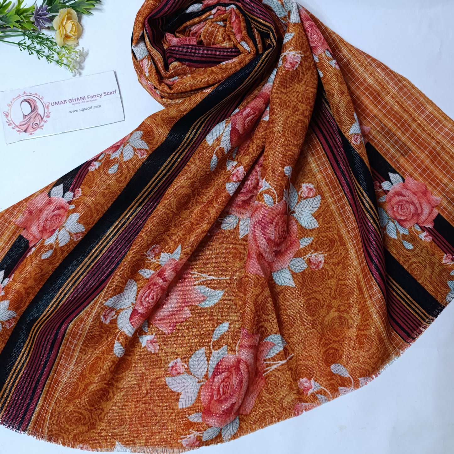 Imported Party Wear Lawn Tilla Digital Print Hijab Scarf