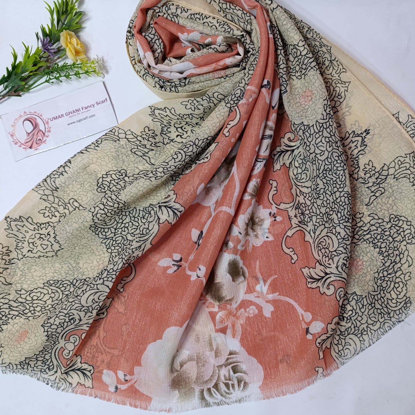 Imported Party Wear Lawn Tilla Digital Print Hijab Scarf