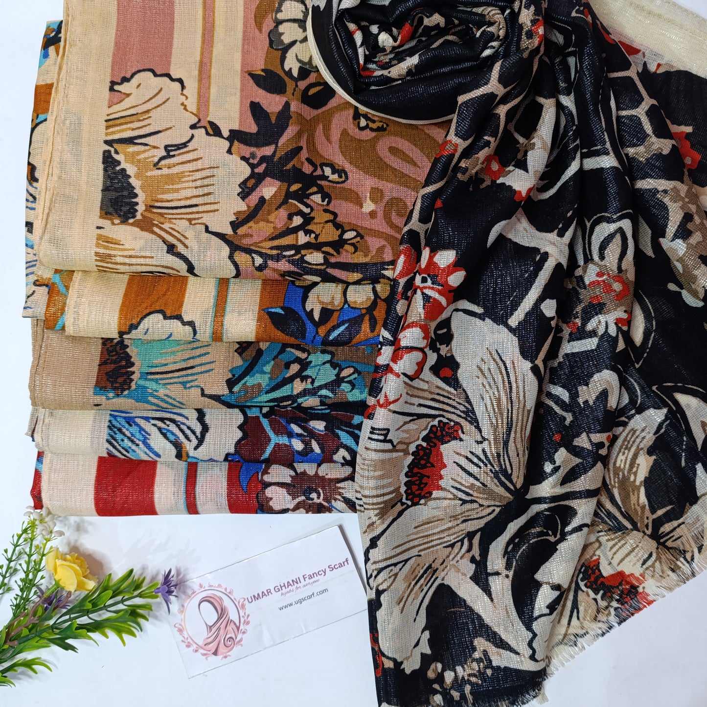 Imported Party Wear Lawn Tilla Digital Print Hijab Scarf
