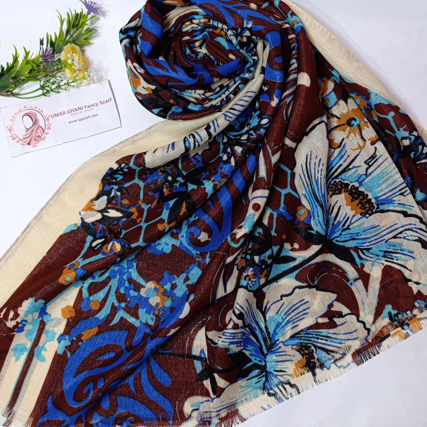 Imported Party Wear Lawn Tilla Digital Print Hijab Scarf