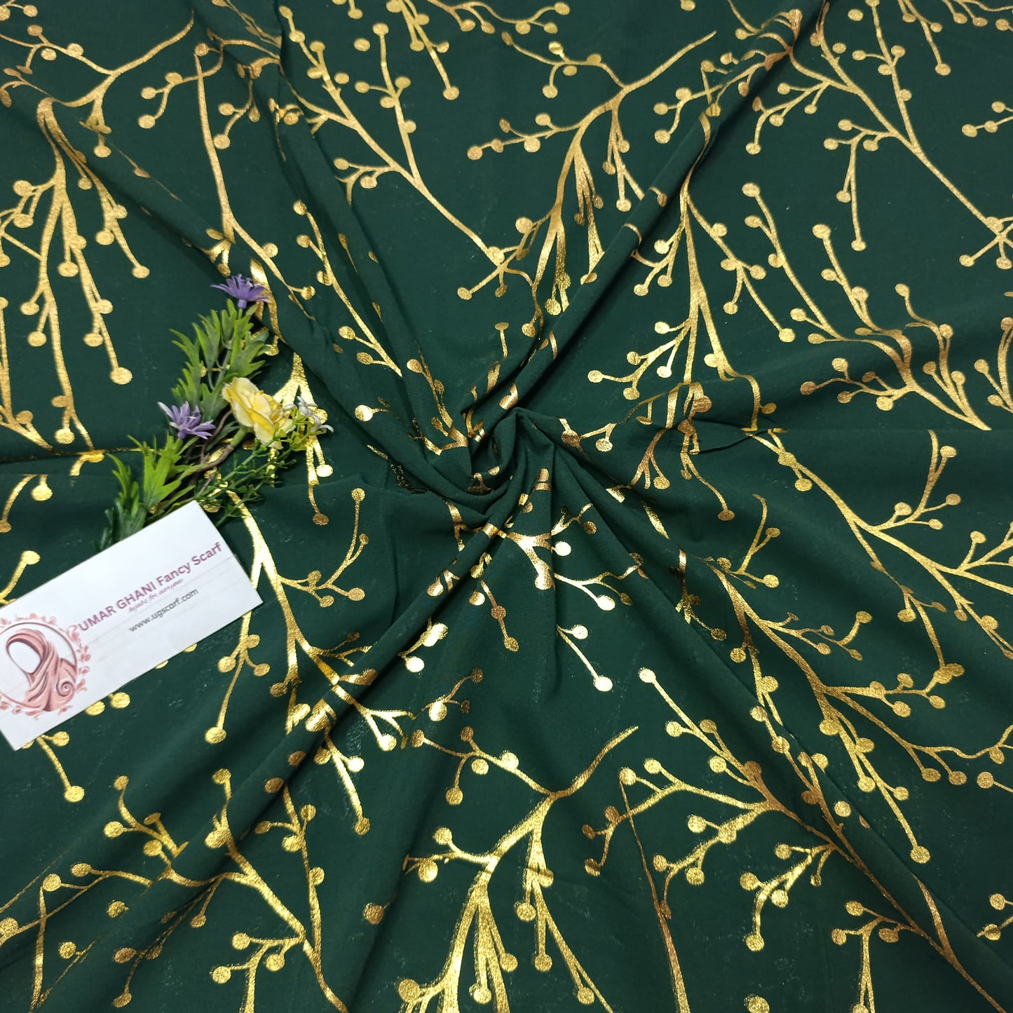 Imported Chiffon Foil Print Hijab Scarf