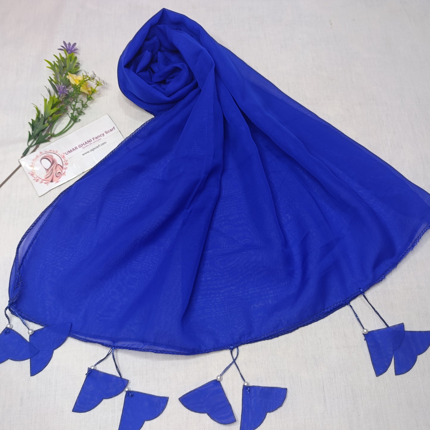 Plain Georgette Heart ❤️ Tussles Hijab Scarf