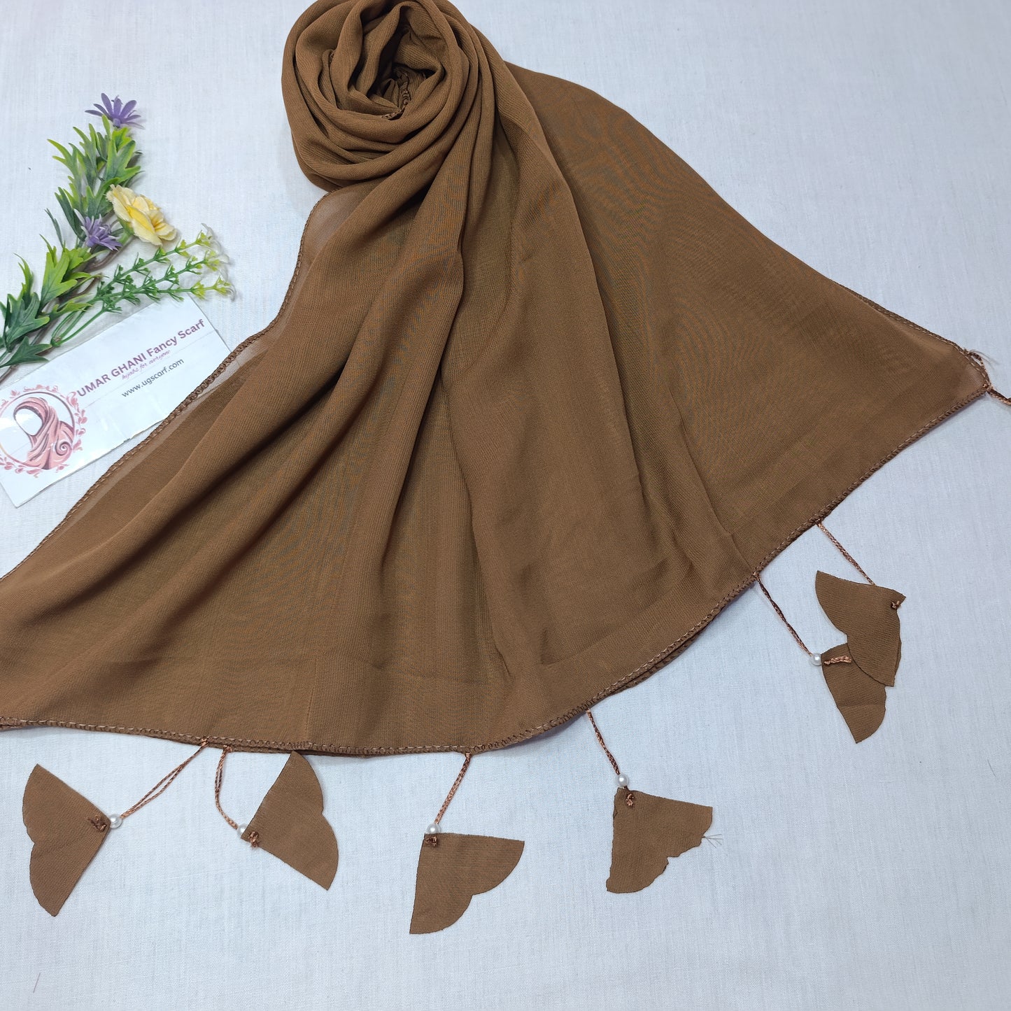 Plain Georgette Heart ❤️ Tussles Hijab Scarf