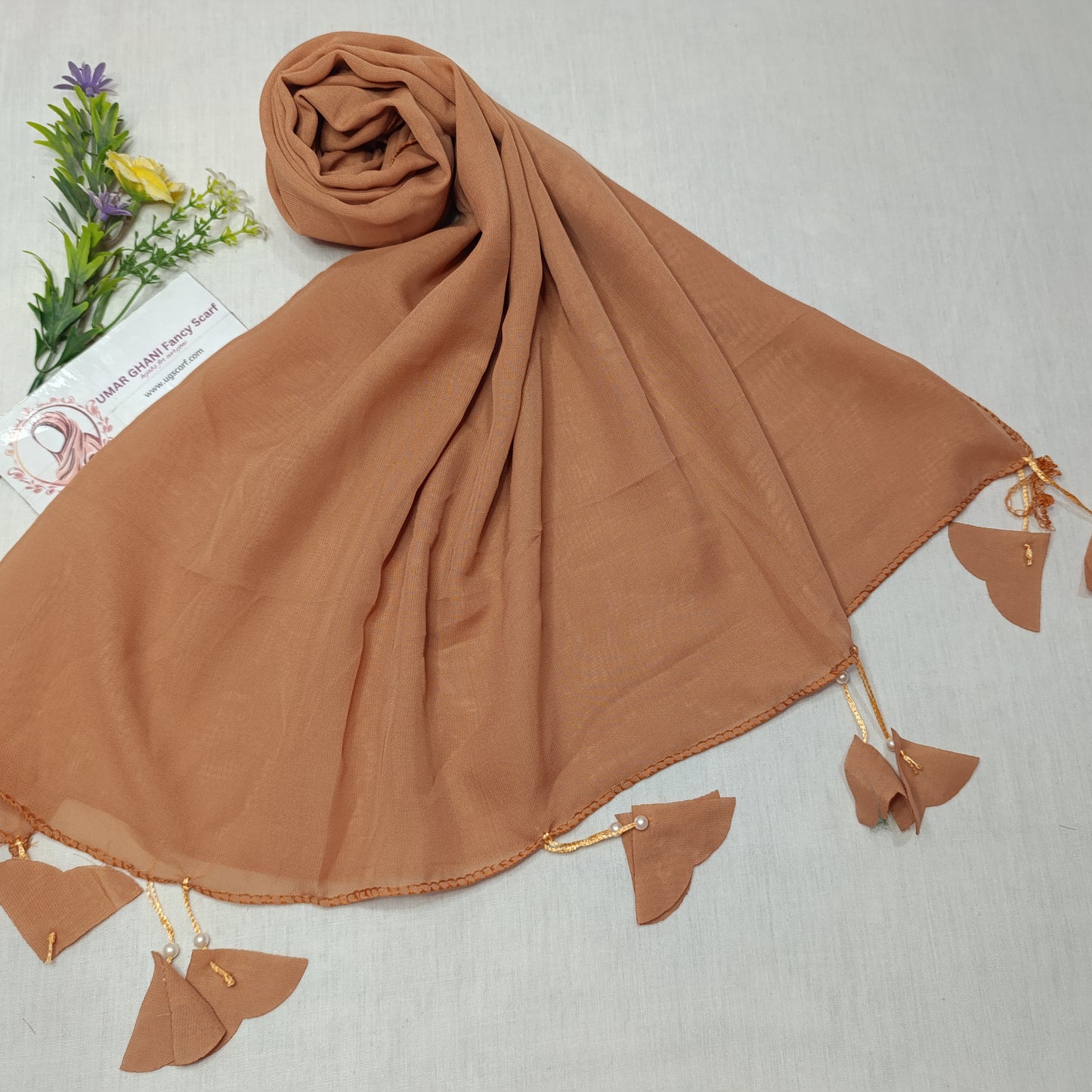 Plain Georgette Heart ❤️ Tussles Hijab Scarf