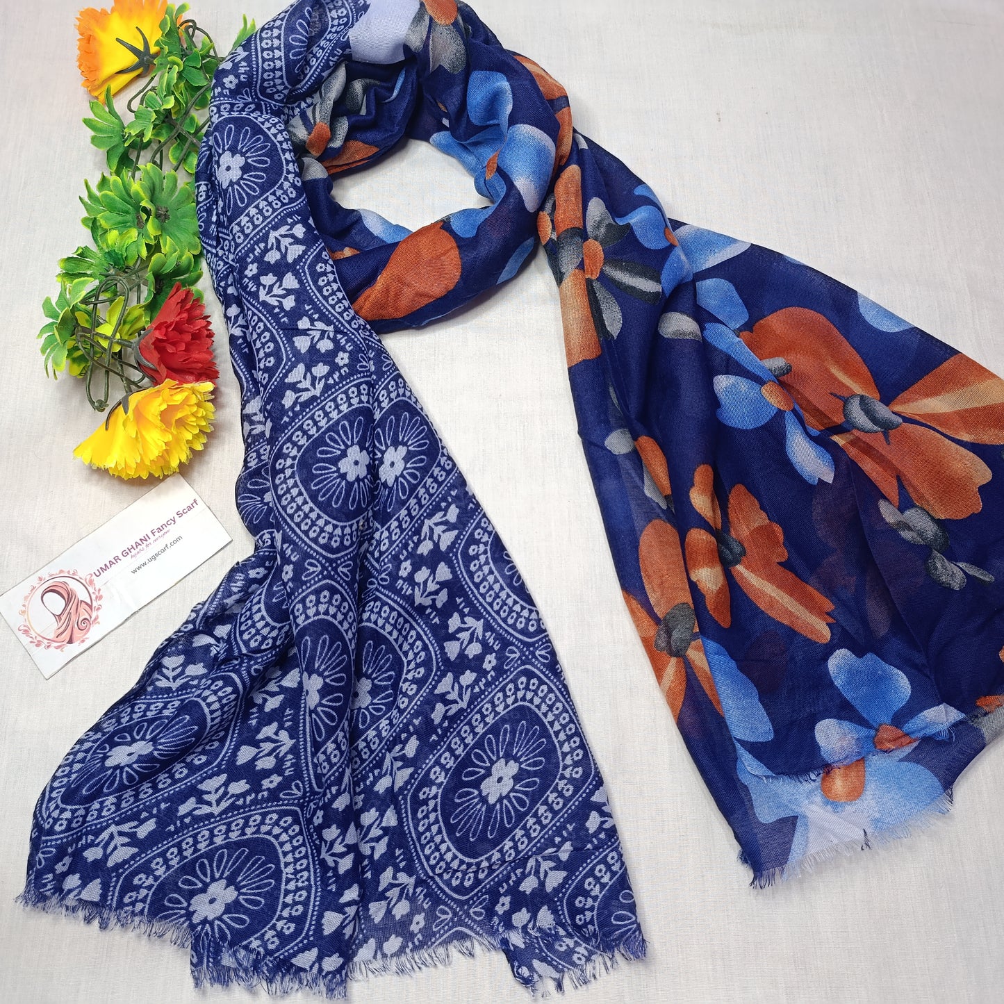 Imported Arbi Lawn Printed Shiny Hijab Scarf