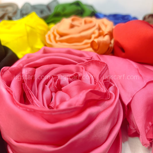 Imported Plain Short Silk Hijab Scarf