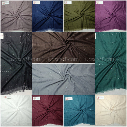 Imported Lawn Sequence Check Hijab Scarf