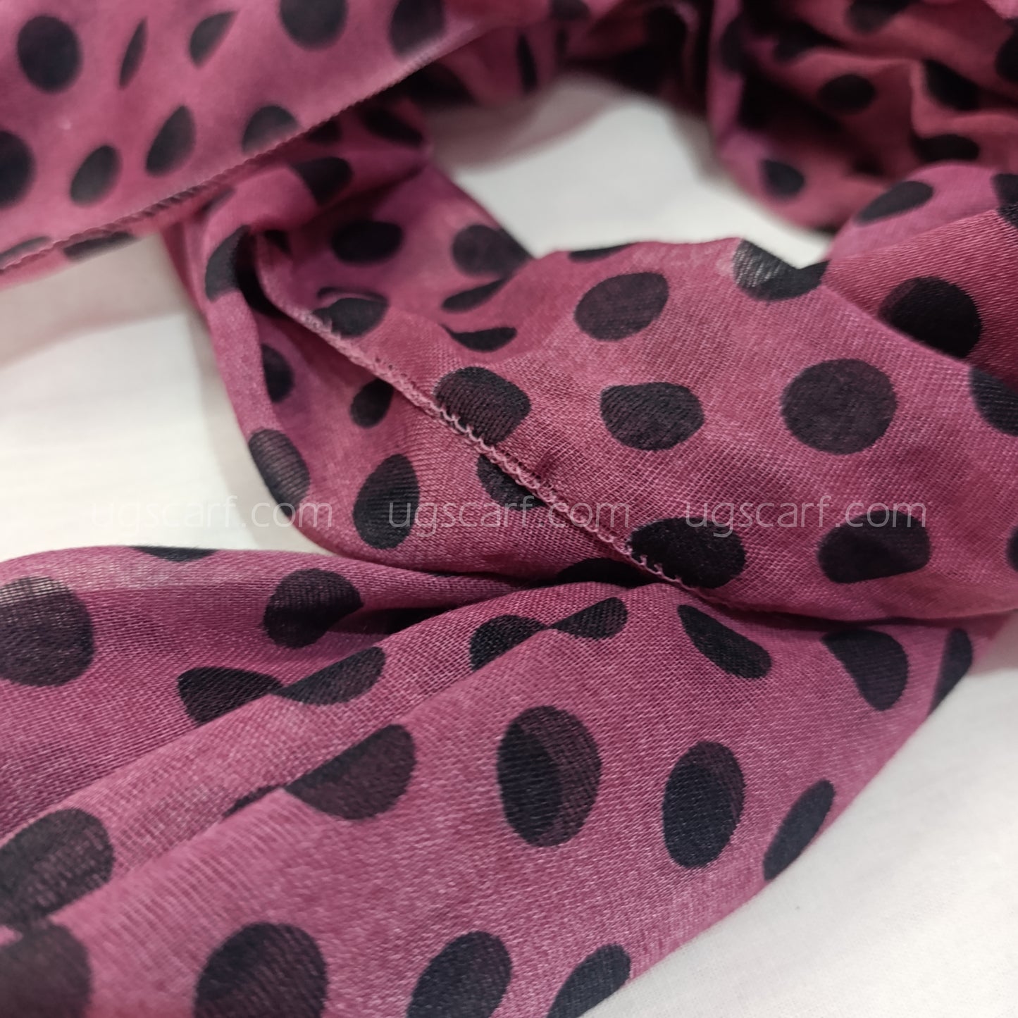 Lawn Black Dot Print Tussles Hijab Scarf