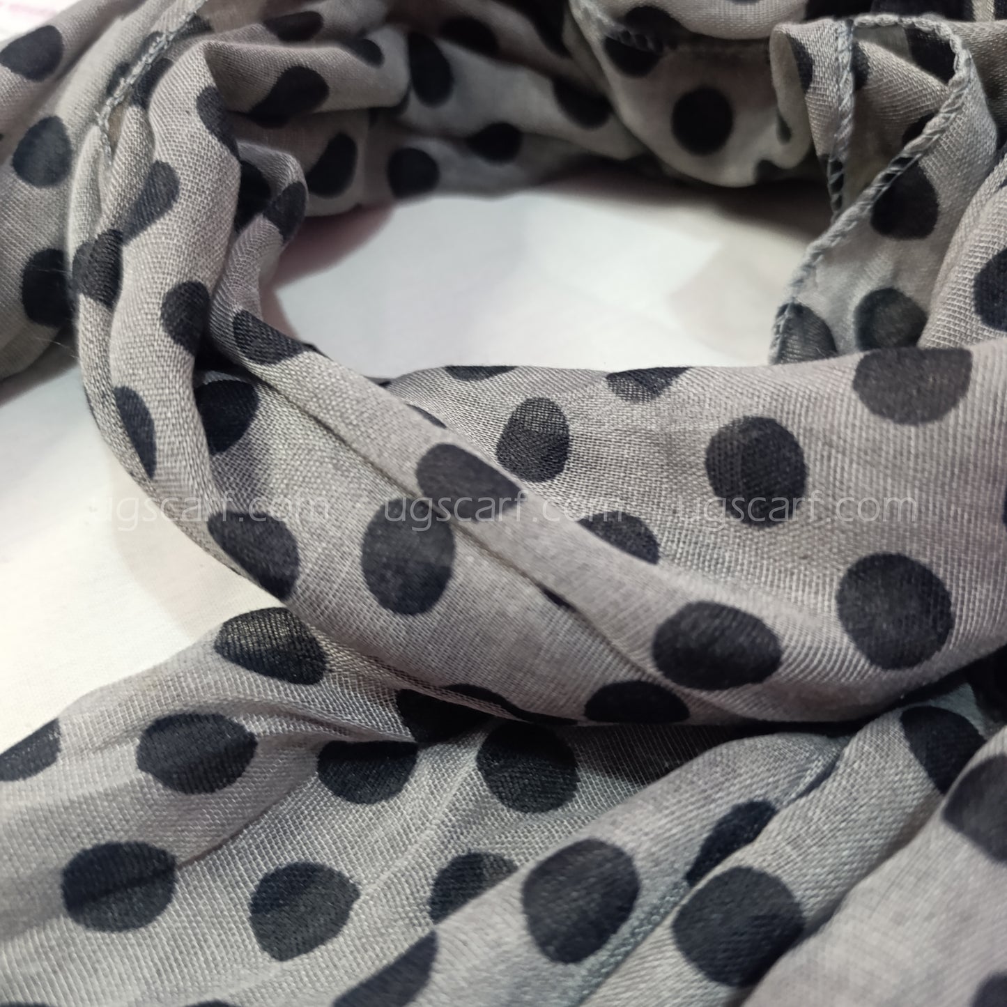 Lawn Black Dot Print Tussles Hijab Scarf