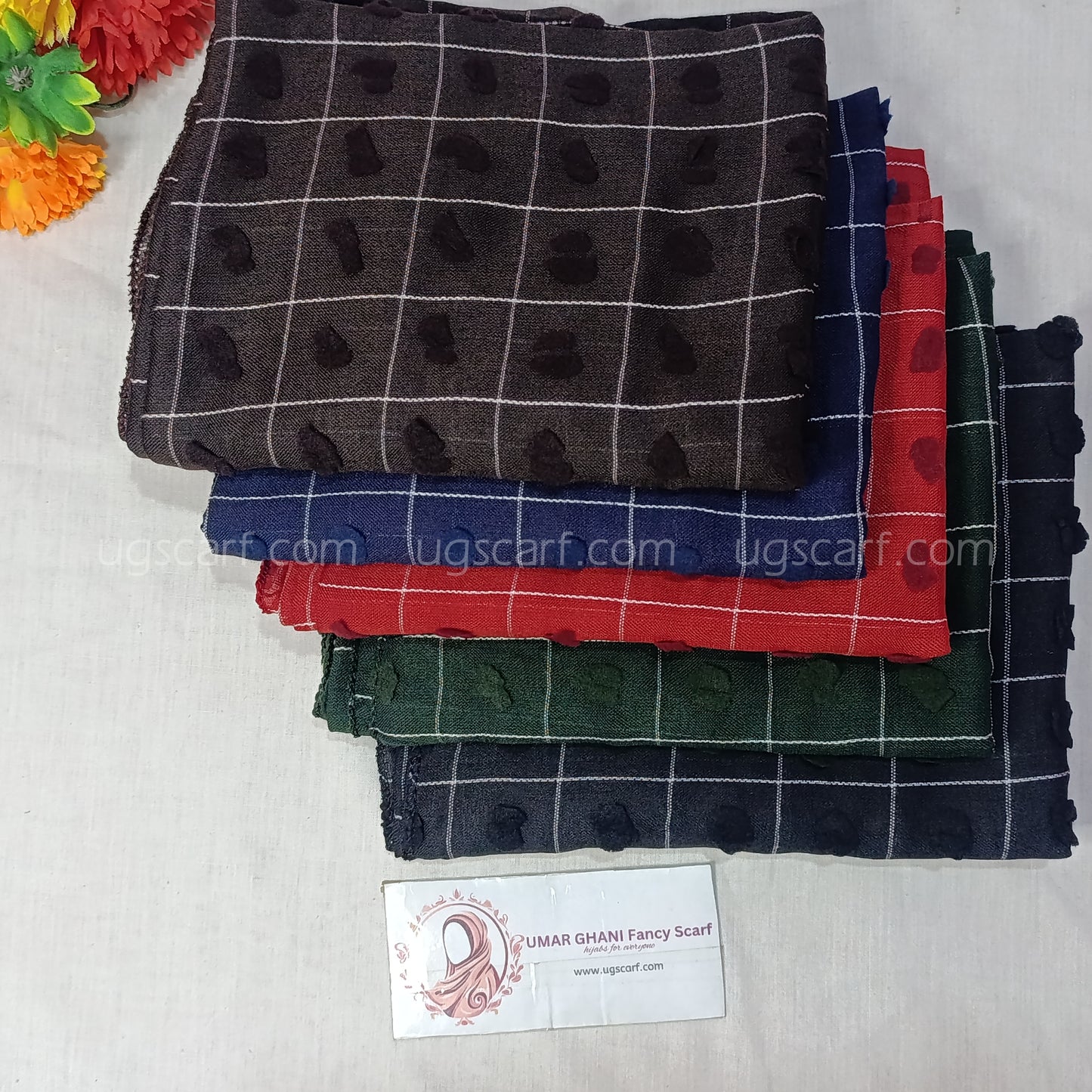 Trendy Check Bureshia Lawn Hijab Scarf