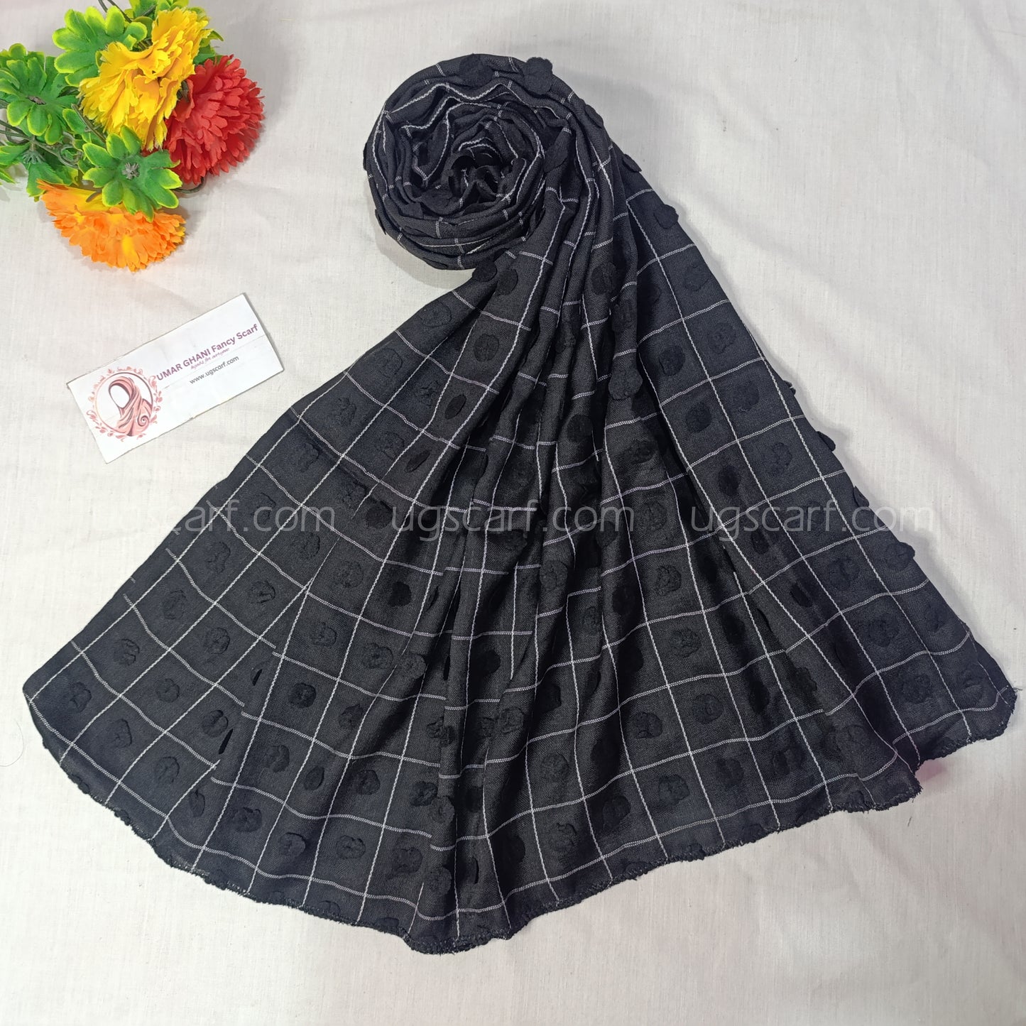 Trendy Check Bureshia Lawn Hijab Scarf