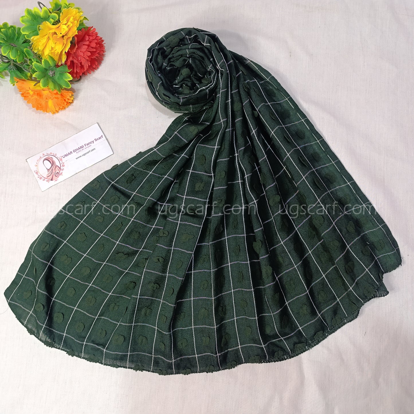 Trendy Check Bureshia Lawn Hijab Scarf