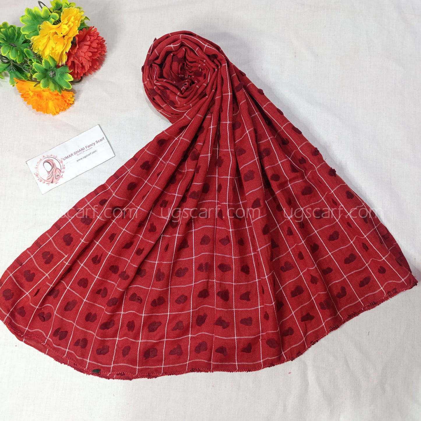 Trendy Check Bureshia Lawn Hijab Scarf