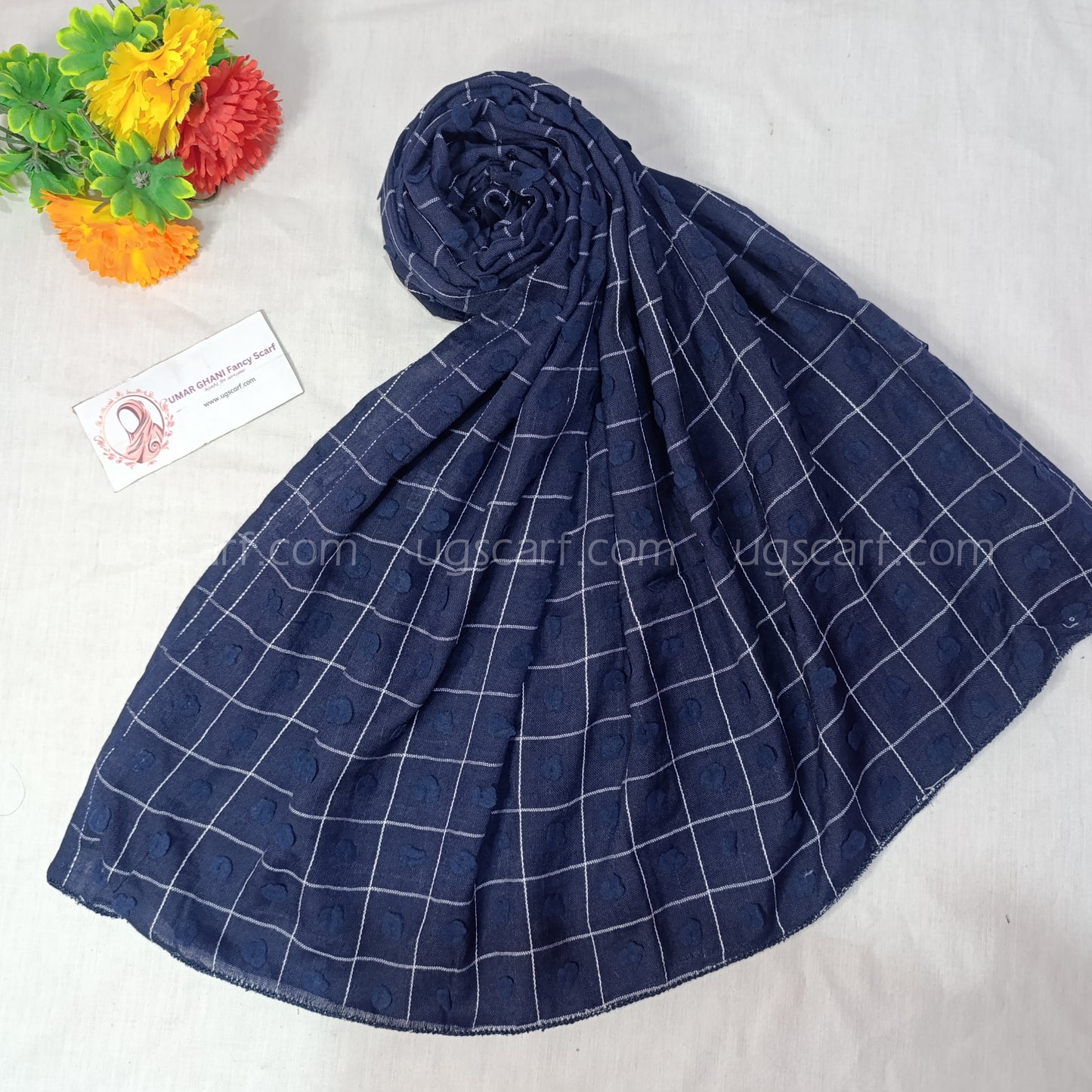 Trendy Check Bureshia Lawn Hijab Scarf