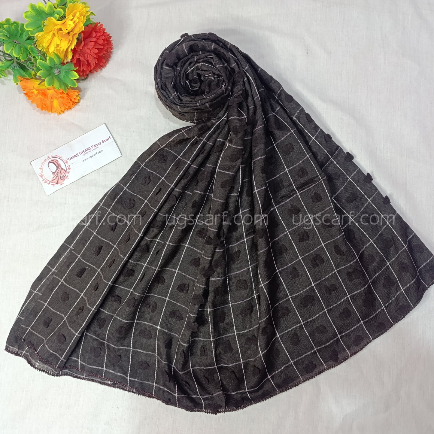 Trendy Check Bureshia Lawn Hijab Scarf