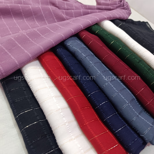 Chiffon Georgette Shiny Fancy Check Hijab Scarf