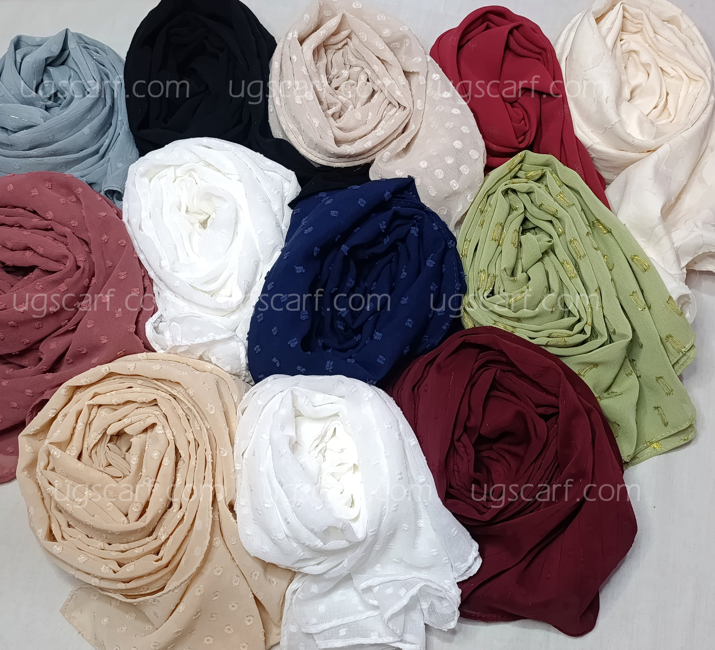 Chiffon Self Bureshia (Embossed) Hijab Scarf