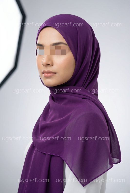 Chiffon Georgette Plain Hijab Scarf