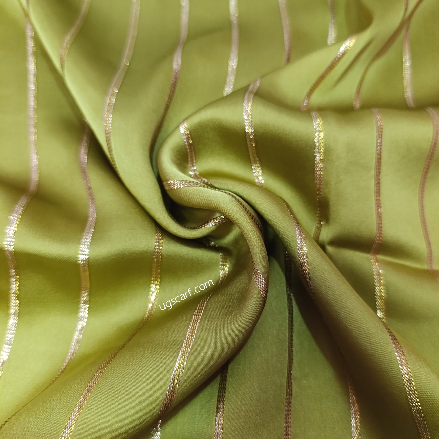 Premium Satin Silk Fancy Hijab Scarf, Metallic Striped Shimmer Stole