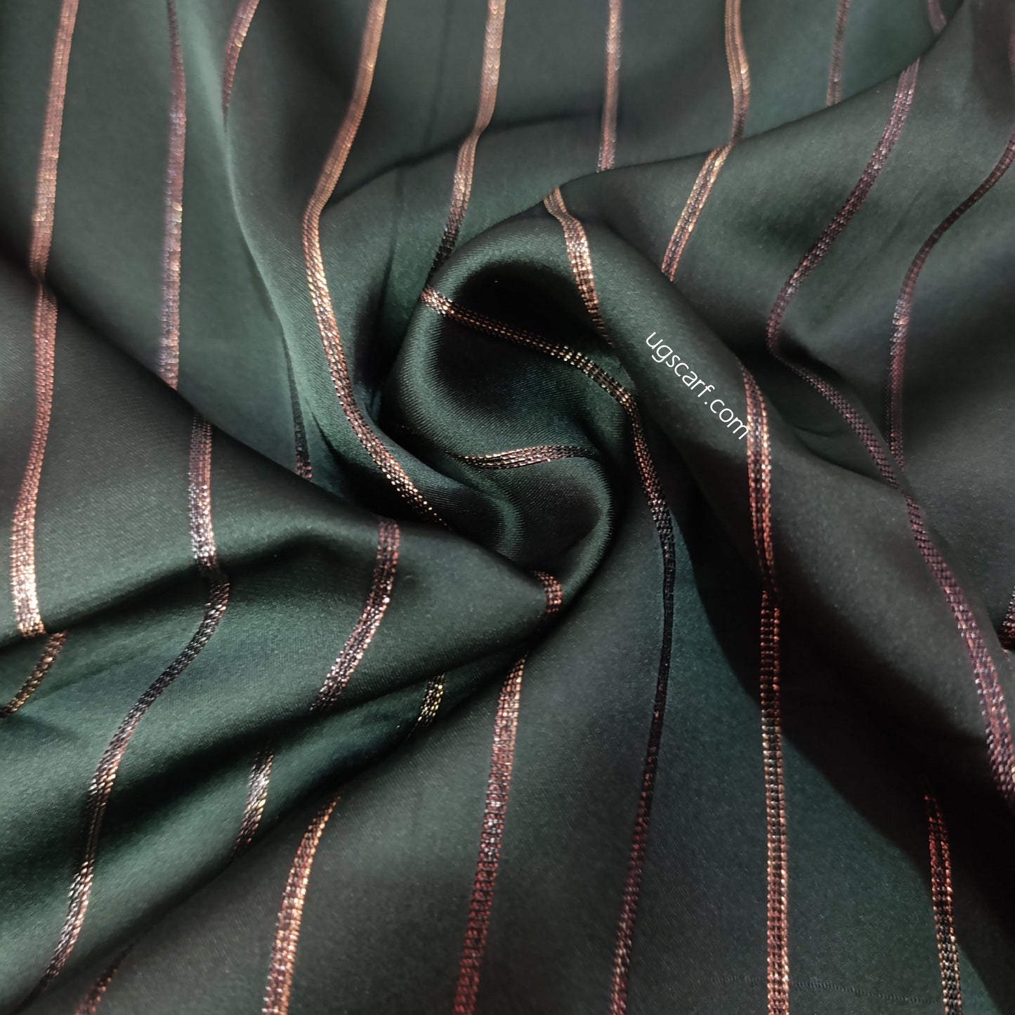 Premium Satin Silk Fancy Hijab Scarf, Metallic Striped Shimmer Stole