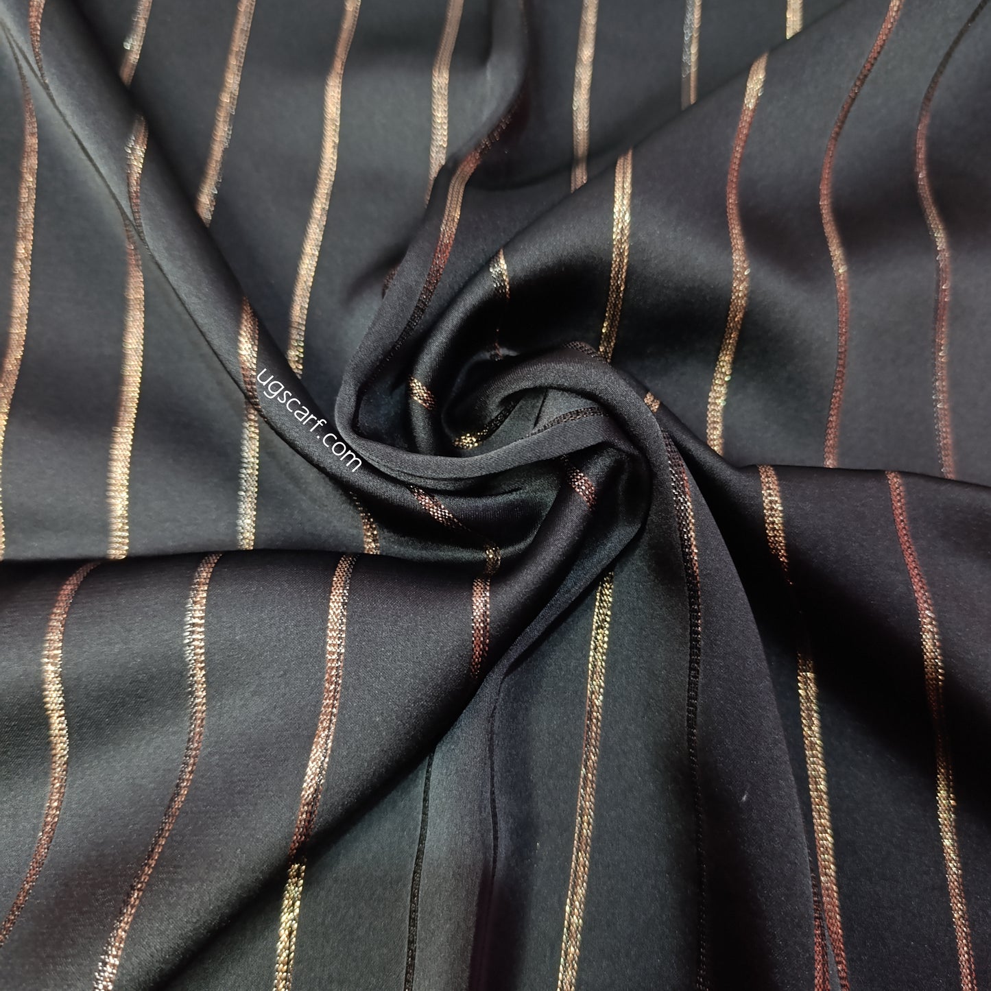 Premium Satin Silk Fancy Hijab Scarf, Metallic Striped Shimmer Stole