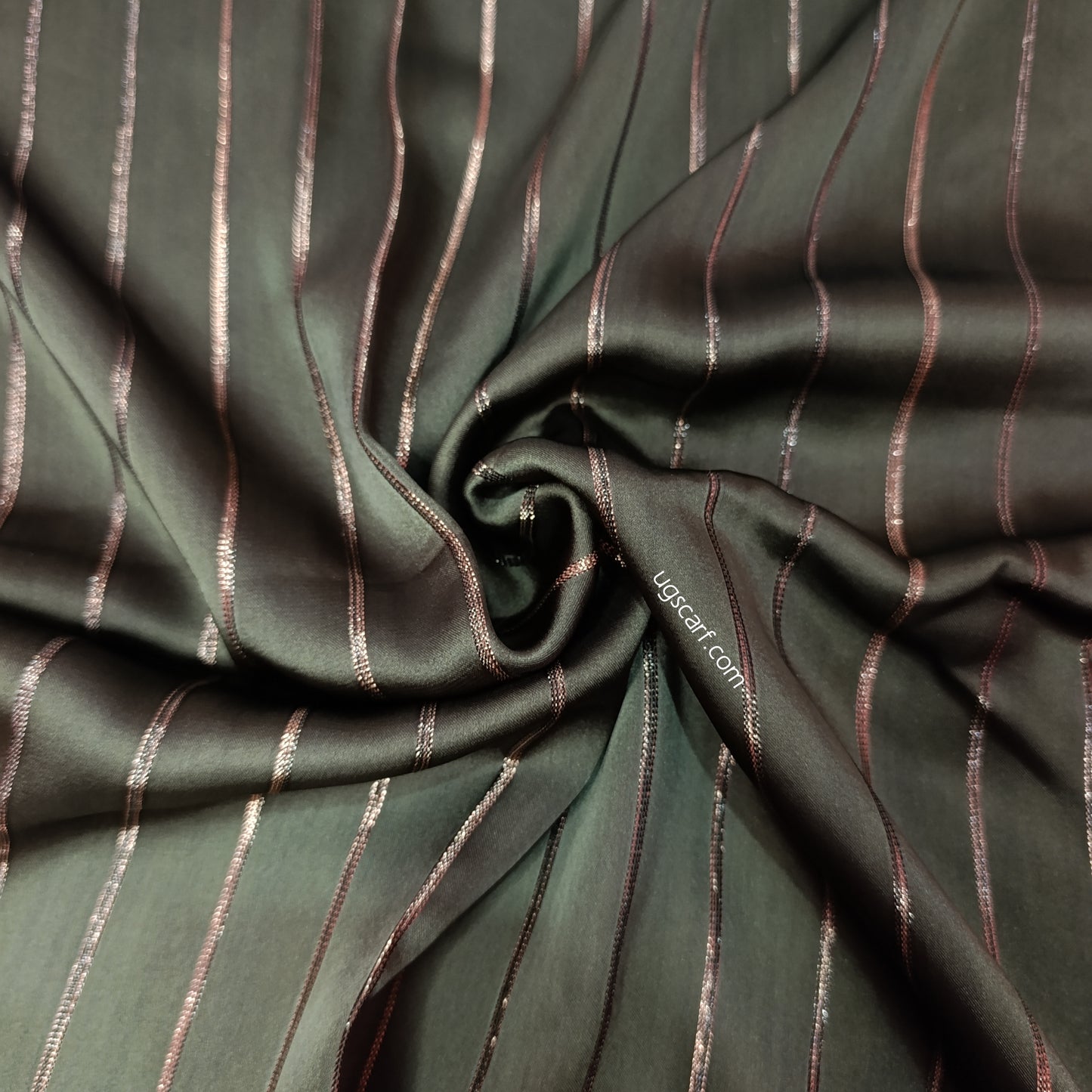 Premium Satin Silk Fancy Hijab Scarf, Metallic Striped Shimmer Stole