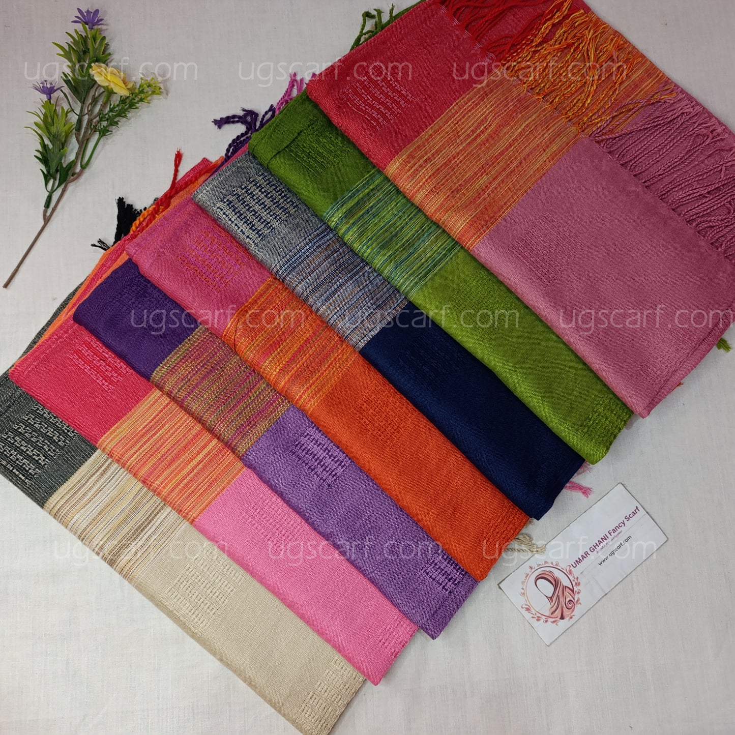 Premium Multi Colored Striped Pashmina Shawl / Scarf
