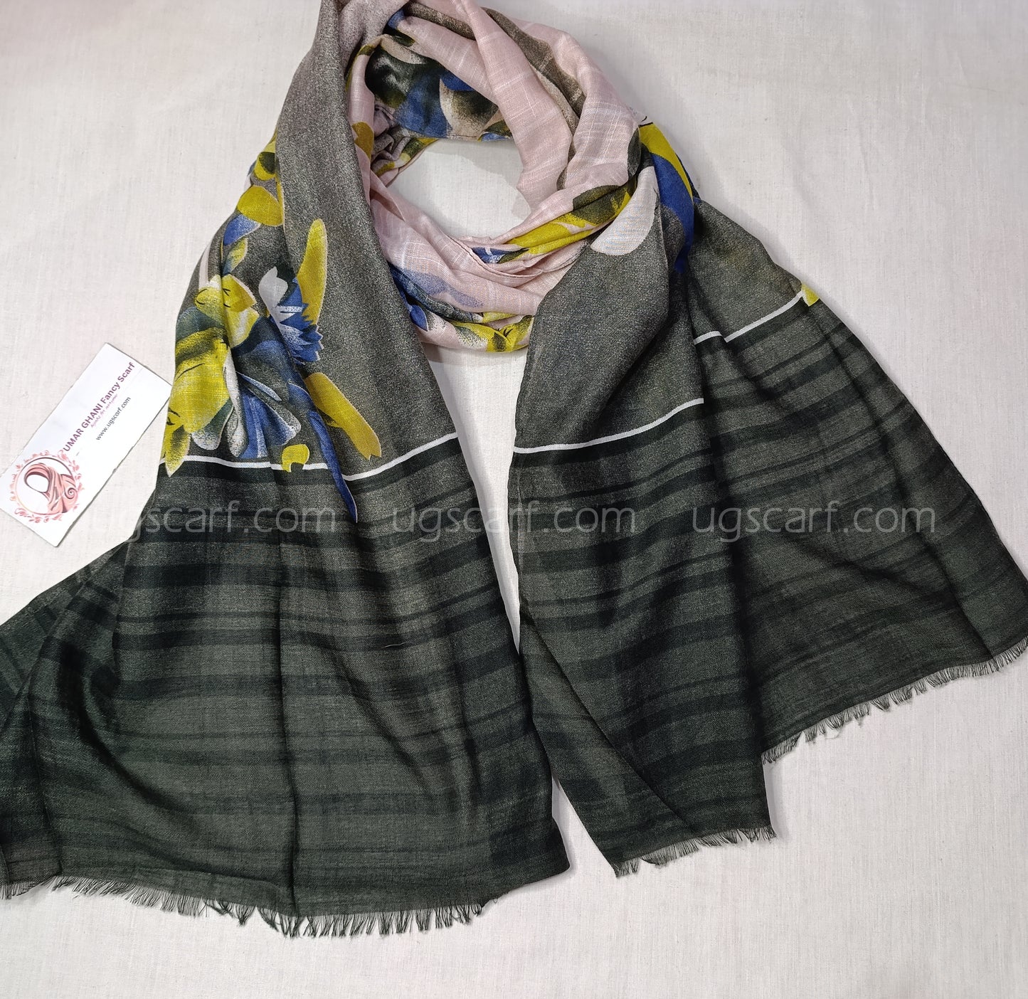 Imported Cashmere Slub Lawn Print Hijab Scarf