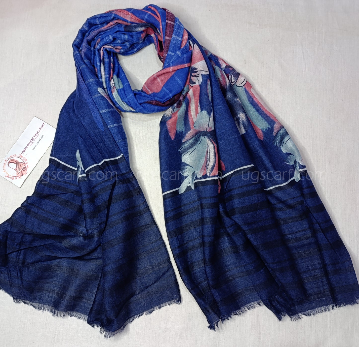 Imported Cashmere Slub Lawn Print Hijab Scarf