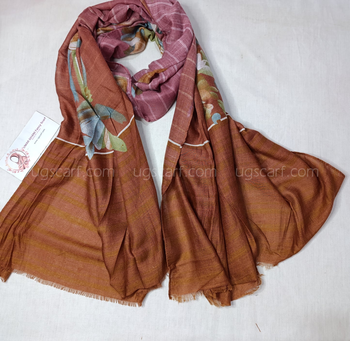 Imported Cashmere Slub Lawn Print Hijab Scarf