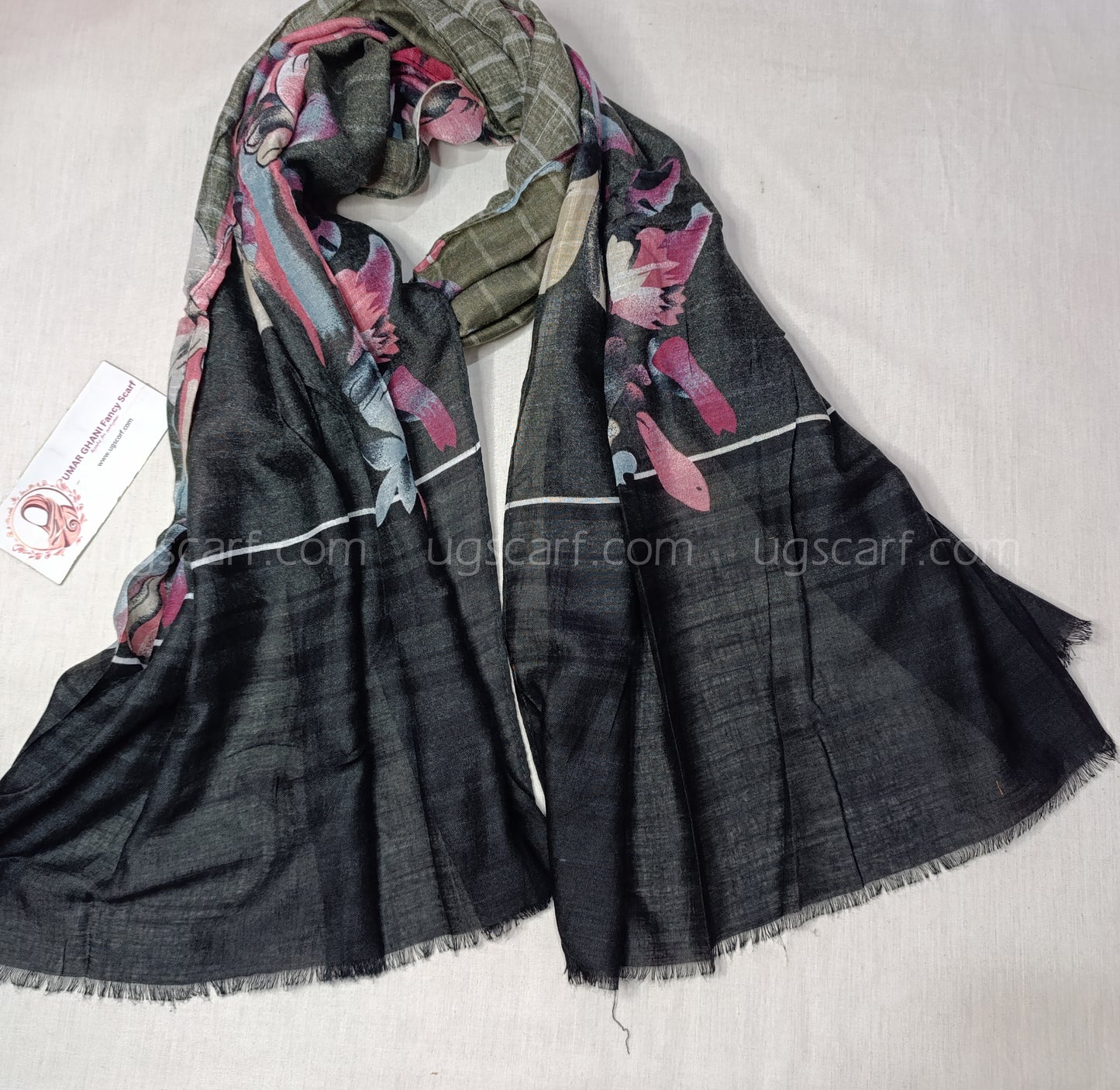 Imported Cashmere Slub Lawn Print Hijab Scarf
