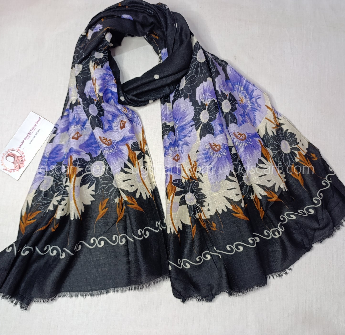 Imported Cashmere Slub Lawn Print Hijab Scarf