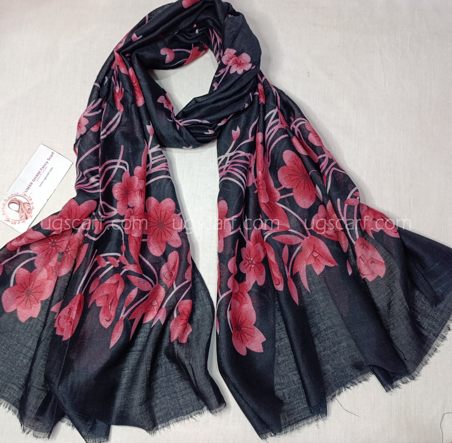 Imported Cashmere Slub Lawn Print Hijab Scarf