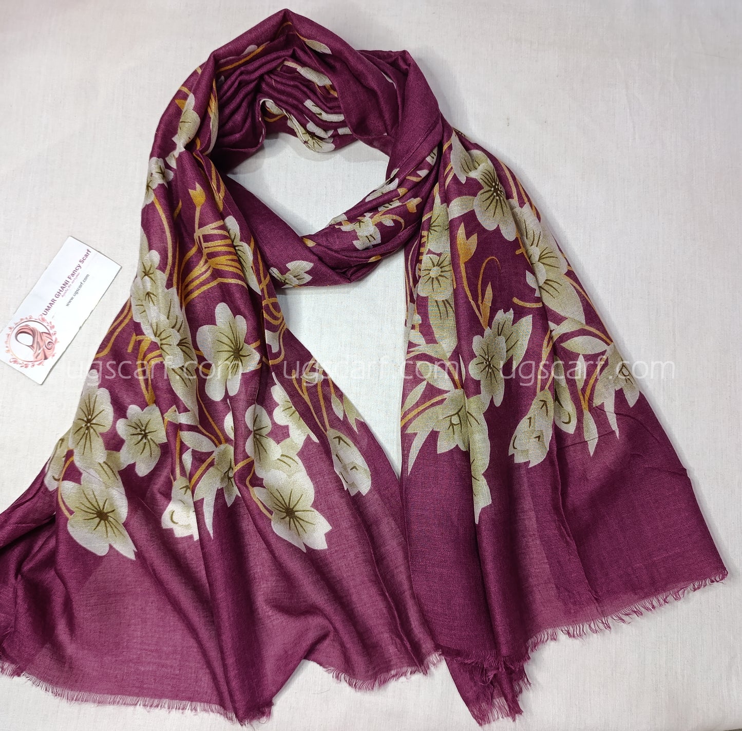 Imported Cashmere Slub Lawn Print Hijab Scarf