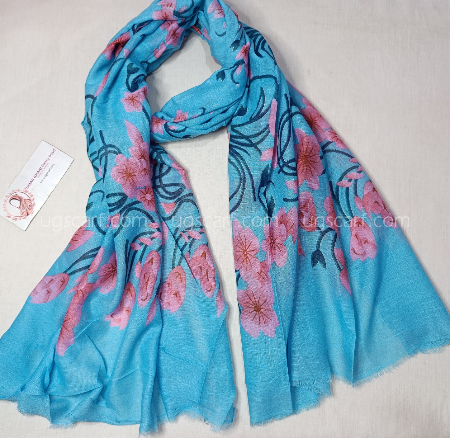 Imported Cashmere Slub Lawn Print Hijab Scarf