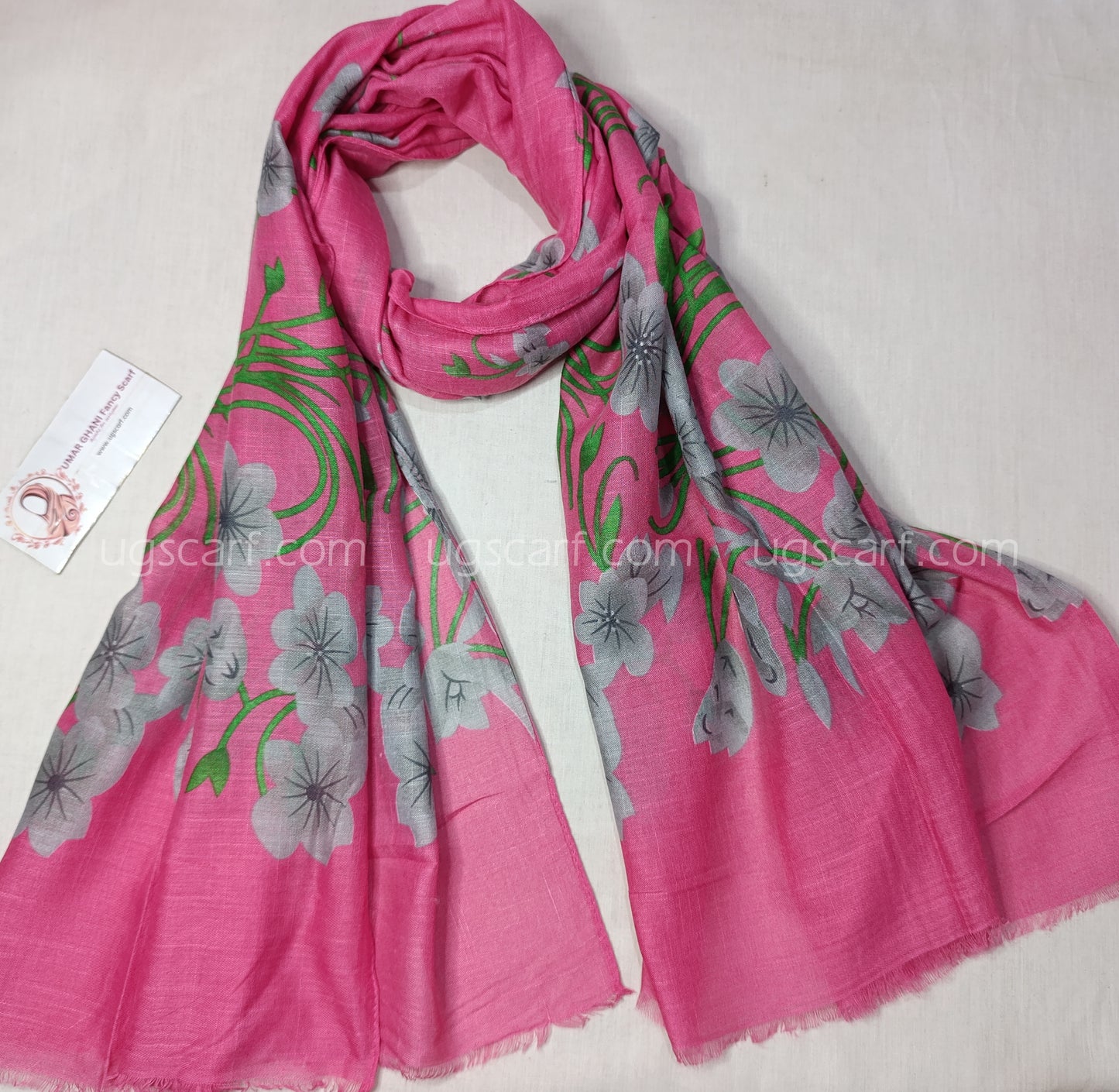 Imported Cashmere Slub Lawn Print Hijab Scarf