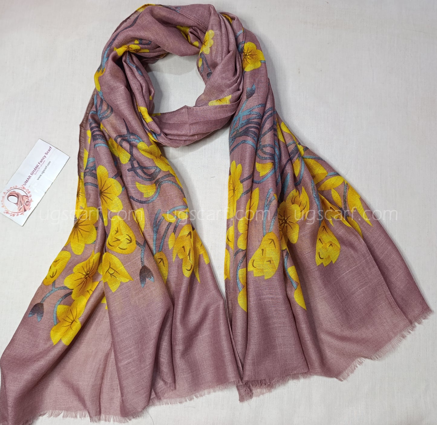 Imported Cashmere Slub Lawn Print Hijab Scarf