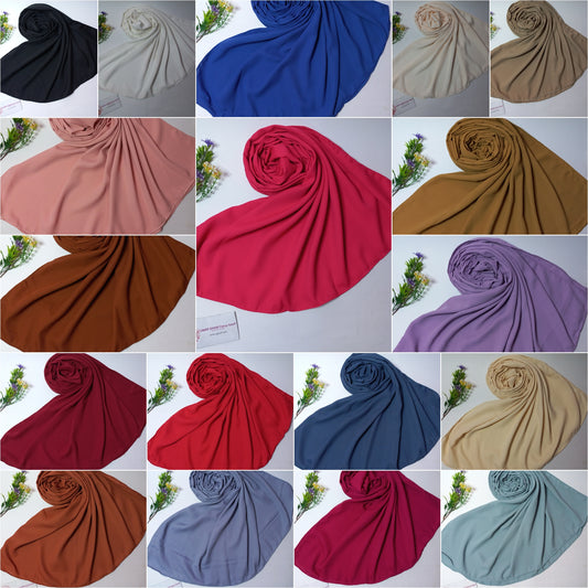 New Imported Heavy Quality Plain Chiffon Hijab Scarf