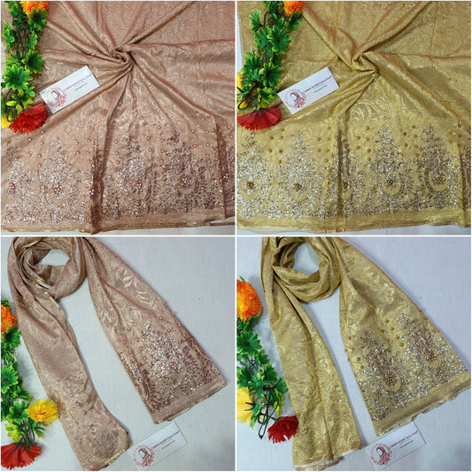 Imported Party Wear Moonlight Fancy Work Hijab Scarf