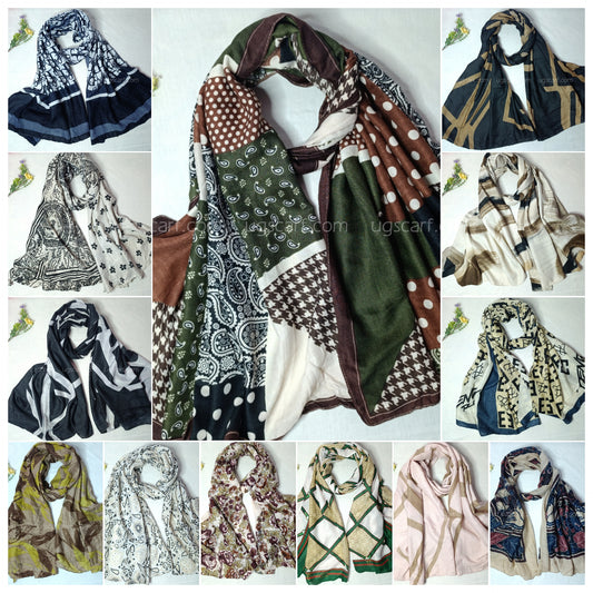Branded Random Print Viscose Winter Stuff Hijab Scarf