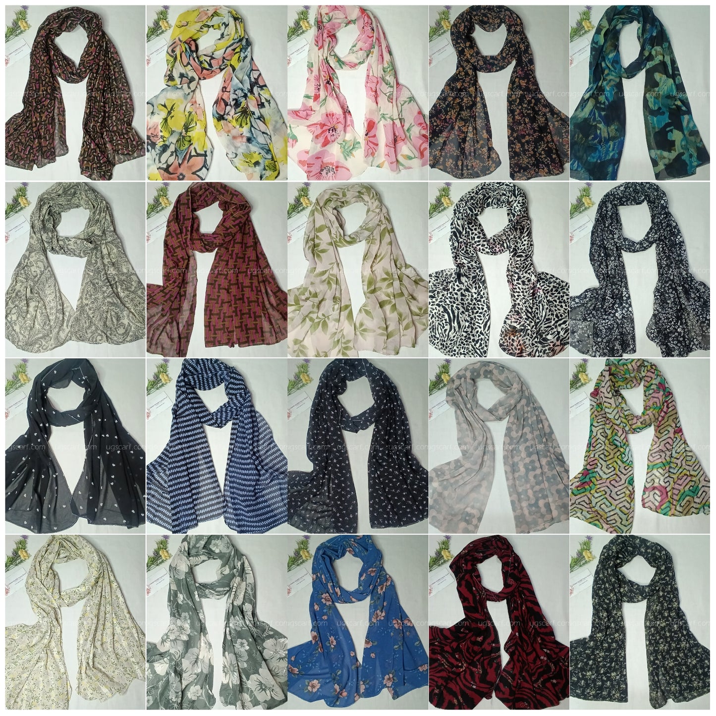 Imported Random Chiffon Printed Hijab Scarf