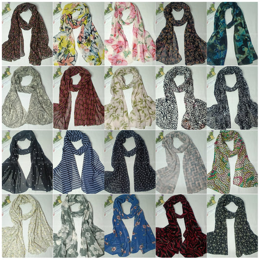 Imported Random Chiffon Printed Hijab Scarf