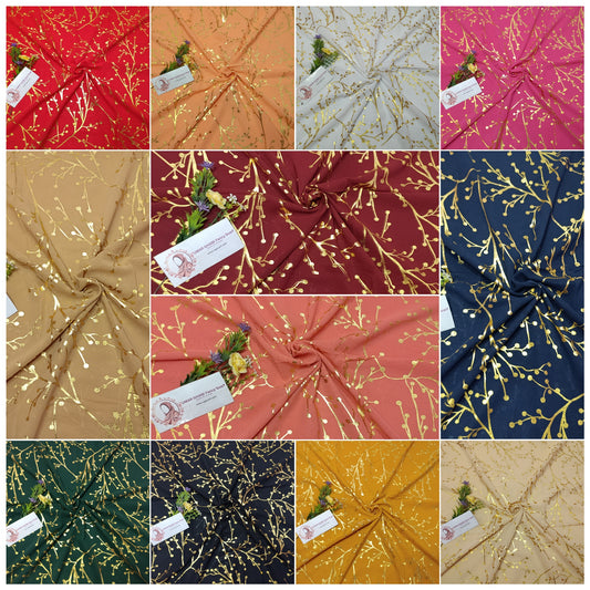 Imported Chiffon Foil Print Hijab Scarf
